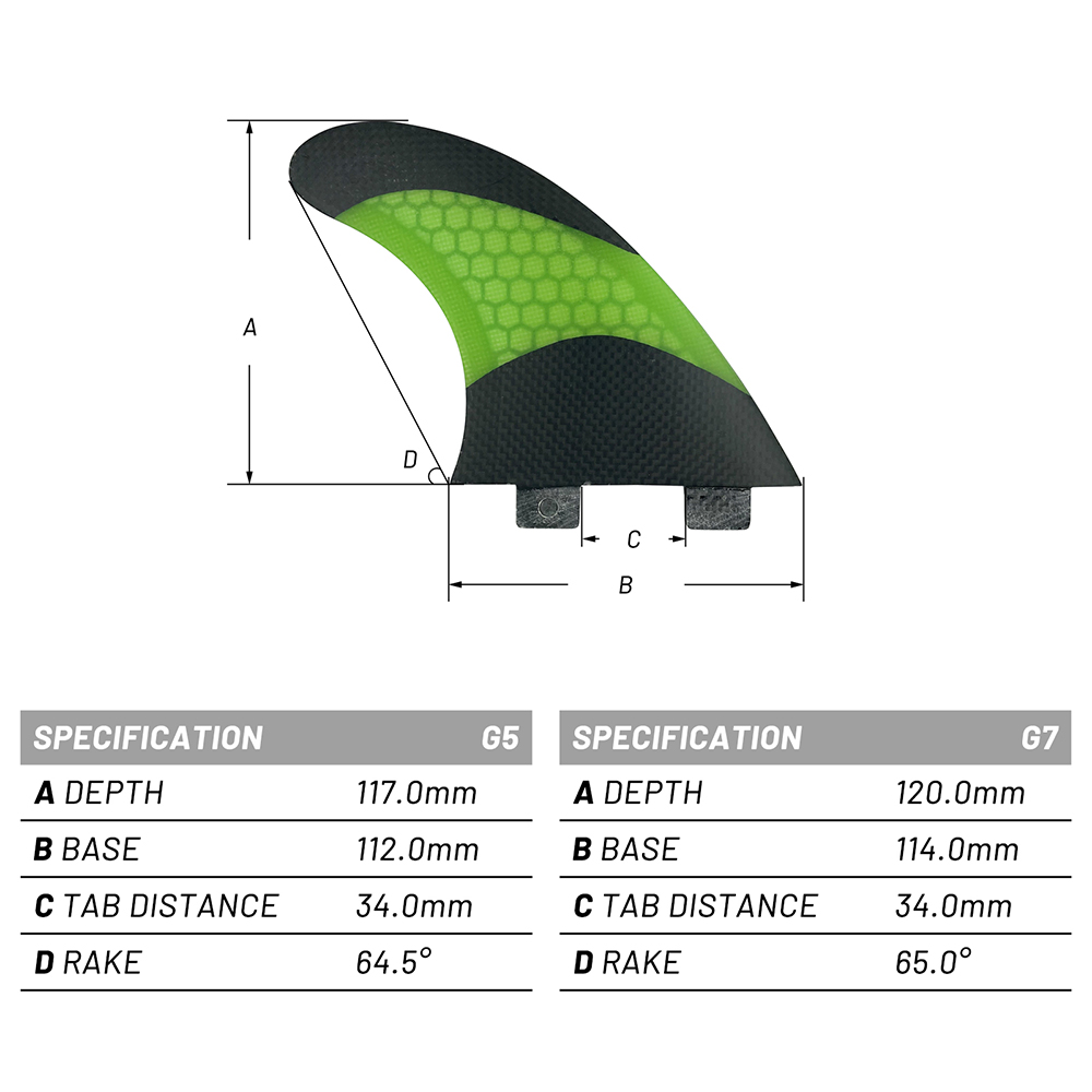 Swim Fins - UPSURF FCS G5/G7 キラス ダブルタブ/シングルタブ サーフフィン