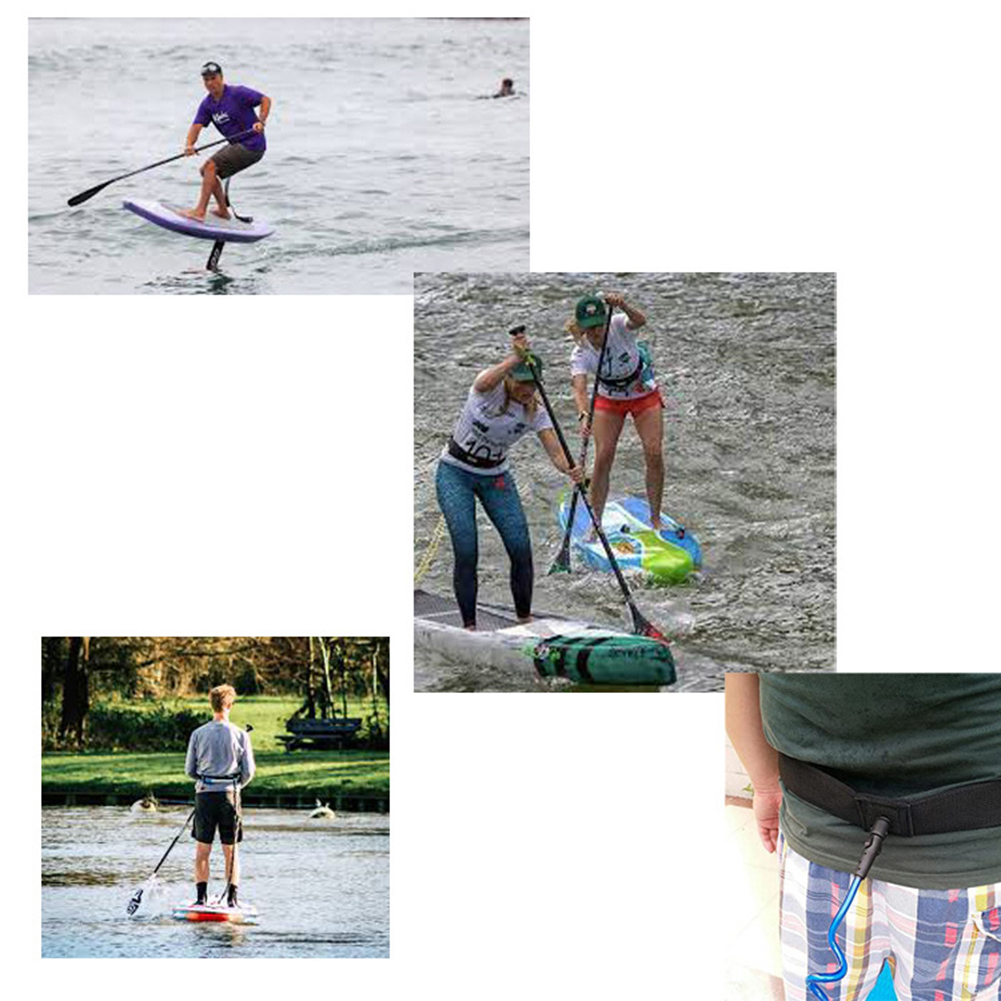 Surfboard Leash - コイル状リーシュ、調節可能なSUPサーフボード用ウエストリーシュベルト、スタンドパドルボード用
