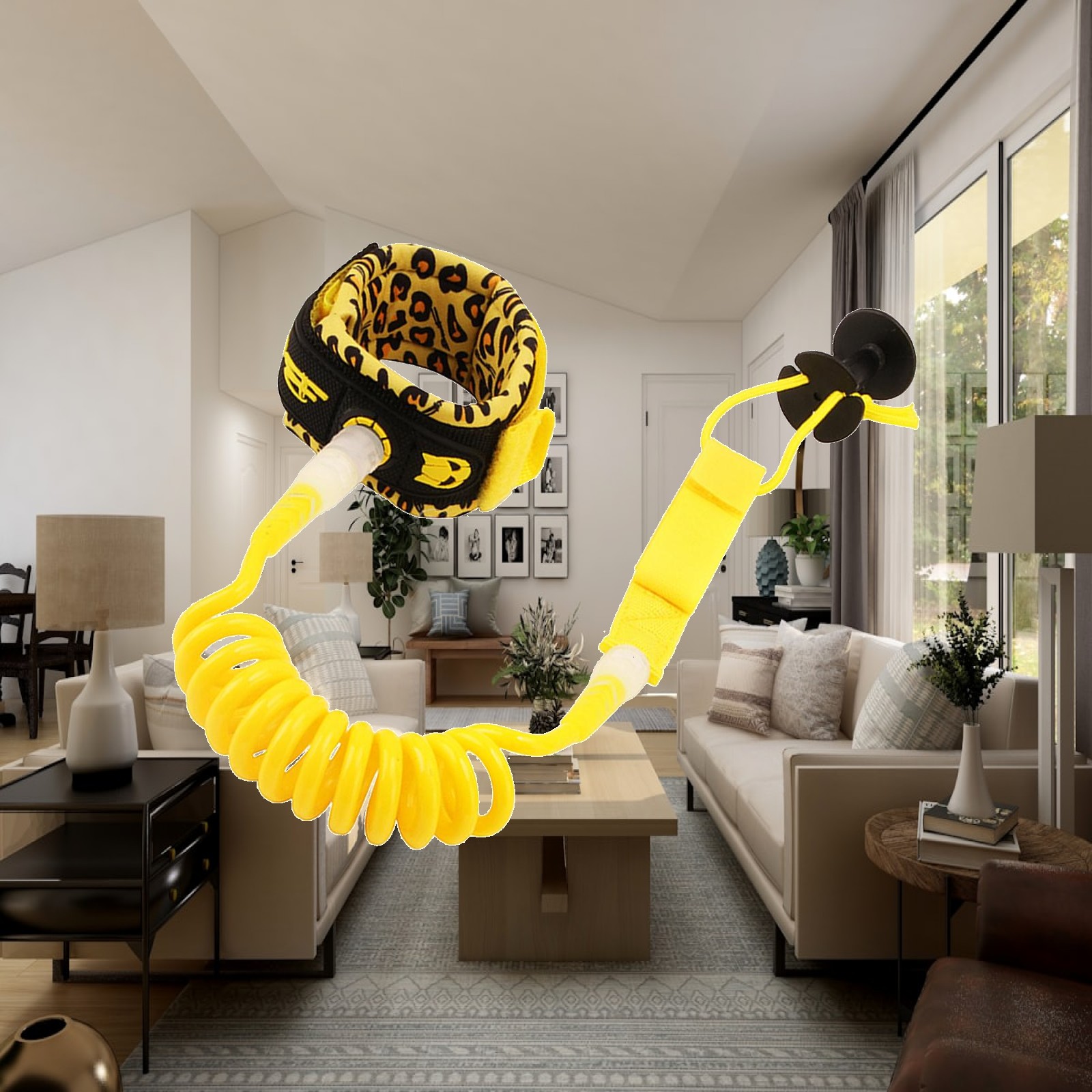 Surfboard Leash - サーフボードリーシュ ソフト弾性パッド入り足首ストラップ レッグロープ 釣り用ロープ 水泳ボード カヤック