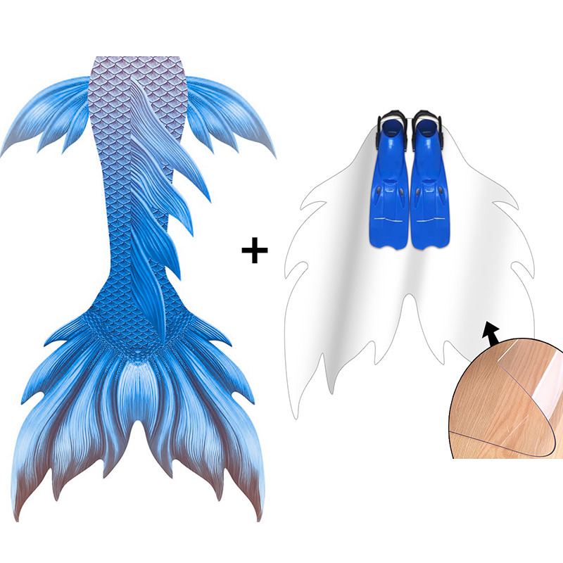 新しいデザインブルーカラースキンテールマーメイドカスタマイズ - Swim Fins のレビューと価格
