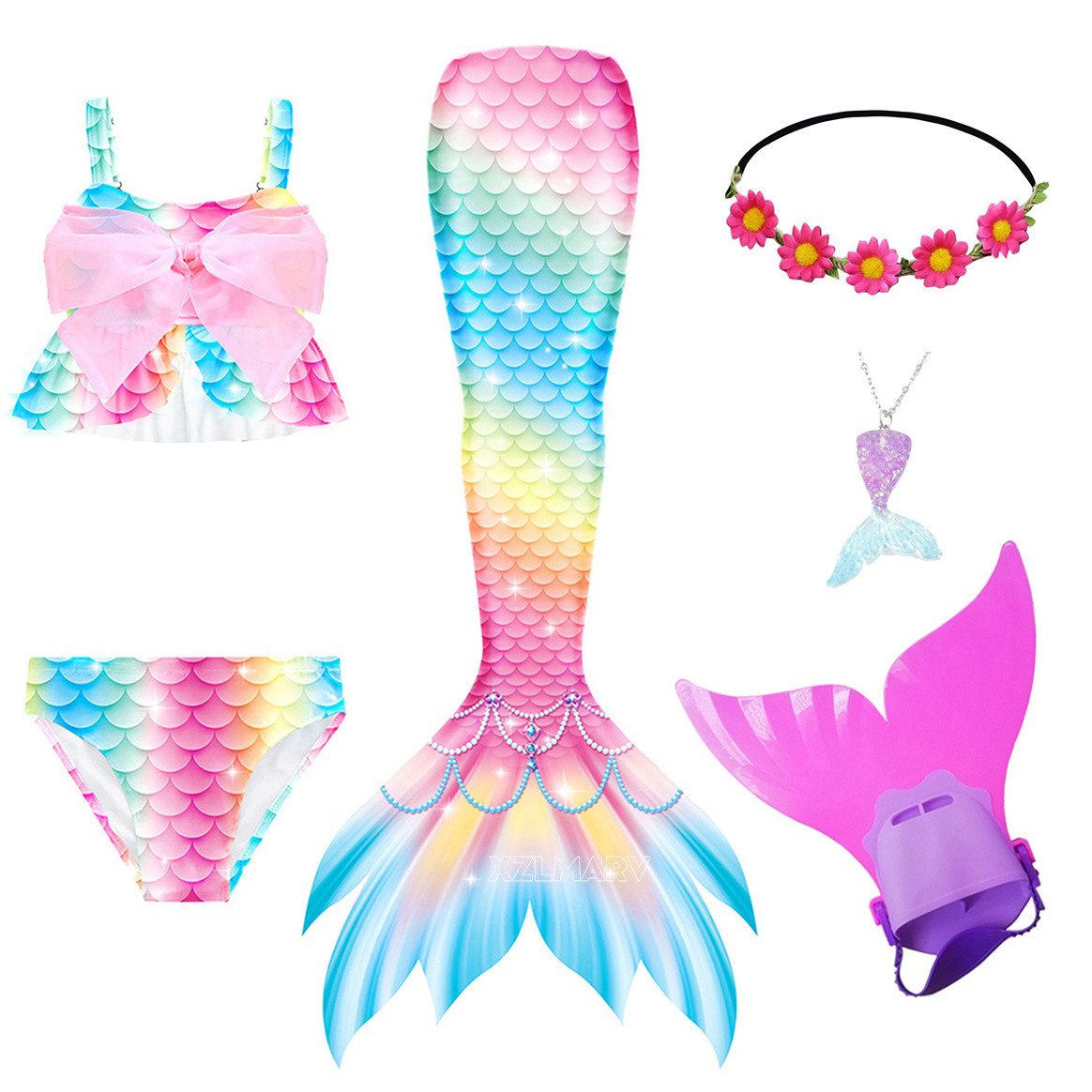 女の子用水着 マーメイドテール アリエル風 マーメイドコスチ - Flippers Swimming のレビューと価格