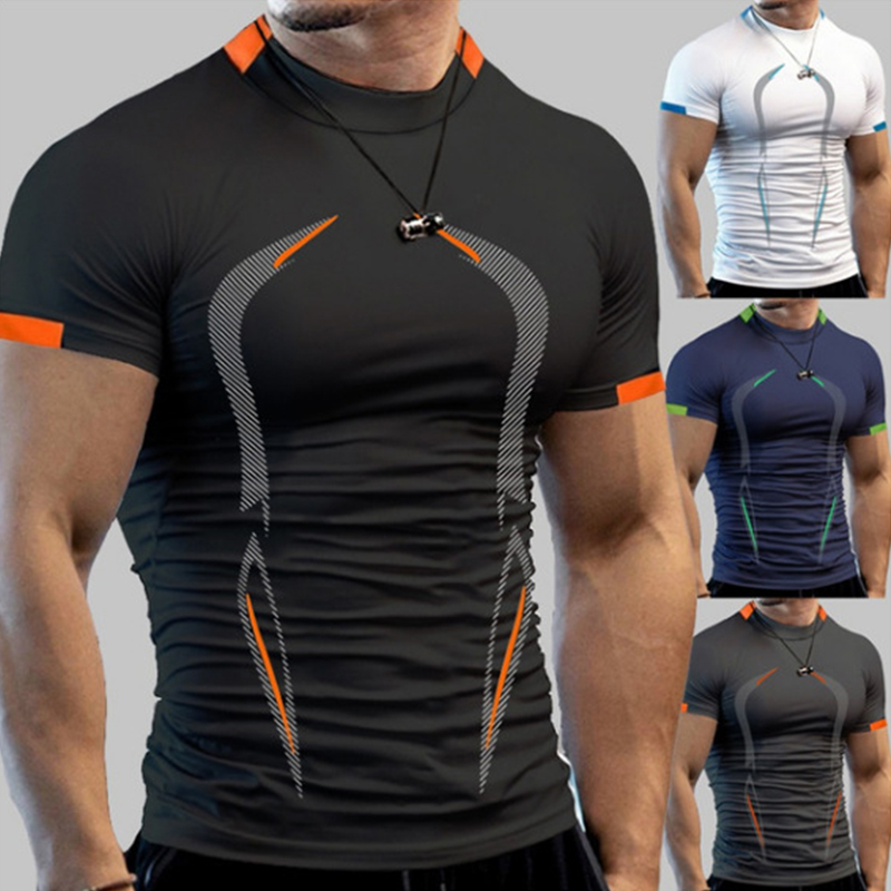 男性のためのスタイリッシュなジムトレーニング圧縮シャツ、アス - Rash Guard のレビューと価格