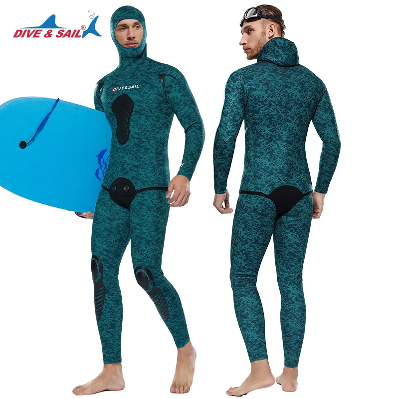 5mmネオプレン製ツーピースオープンセル防水ウェットスーツ（ - Wetsuit Men のレビューと価格
