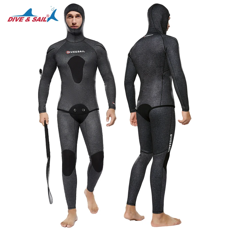 5mmネオプレン製ツーピースオープンセル防水ウェットスーツ（ - Wetsuit Men のレビューと価格
